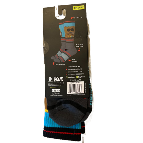SouthPark Socks Arch Support Reinforced Heel Toe Soft Breathable Cushioned NEW - Picture 2 of 4